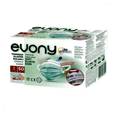 Evony Cerrahi Hijyenik Telli Maske 50li