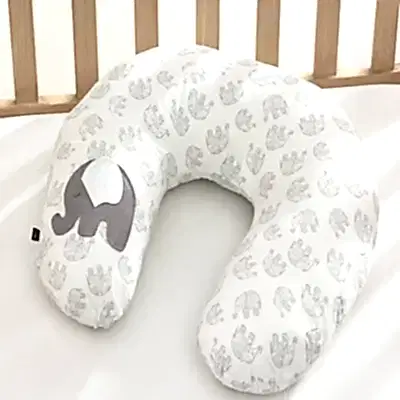 Fabu Bebe Hamile Destek ve Emzirme Minderi Fil Desenli Gri