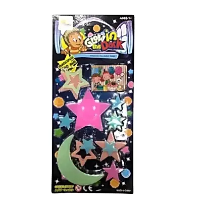 Fosforlu Duvar Süsü Renkli Ay Yıldız Kartela