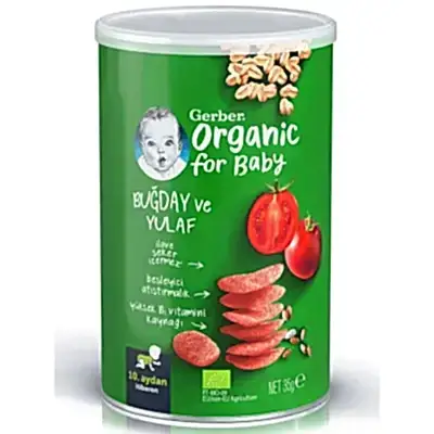 Gerber Organik Buğday Ve Yulaf Bebek Atıştırmalığı 35 gr 10+ Ay