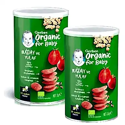 Gerber Organik Buğday Ve Yulaf Bebek Atıştırmalığı 35 gr *2