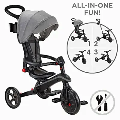 Globber Explorer 4in1 Katlanabilir Bisiklet - Siyah/Gri