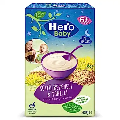 Hero Baby Kaşık Maması Sütlü 8 Tahıllı Rezeneli 200 Gr