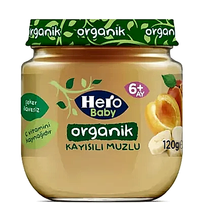 Hero Baby Organik Kayısı Muz Püresi 120 Gr
