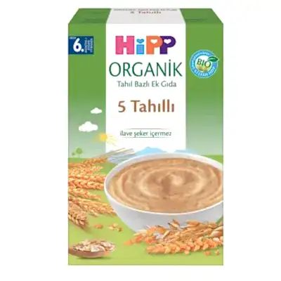 Hipp Kaşık Mamaları Organik Tahıl Bazlı Ek Gıda 5 Tahıllı 200 gr