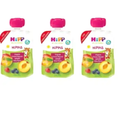 Hipp Organik Orman Meyveli Şeftalili Elma Püresi 100 gr x3