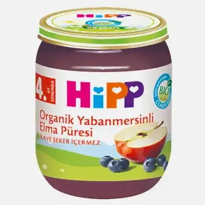 Hipp Organik Yaban Mersinli Elma Püresi 125 gr