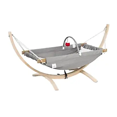 Holmen Fethiye Ahşap Hamak Cibinlikli Gri