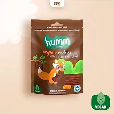 Humm Organic Keçiboynuzlu ve Fındıklı Kurabiye 55 gr