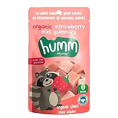 Humm Organik Glutensiz Vegan Çilekli  Mini Küpler 30gr 