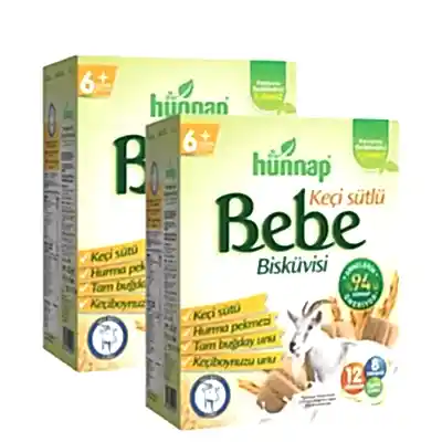Hünnap Keçi Sütlü Bebek Bisküvisi 400 gr x2