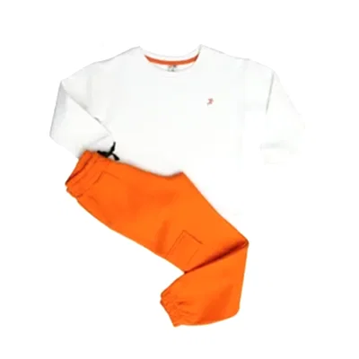Hvc Çocuk  Eşofman Takımı Turuncu - Beyaz - Krem