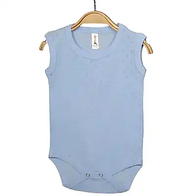 Hvc Erkek Bebek Atlet Body Jakarlı Nokta Desenli Mavi