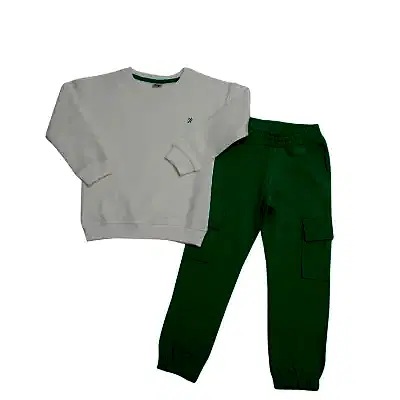 Hvc Erkek Çocuk Eşofman Takımı Yeşil - Krem