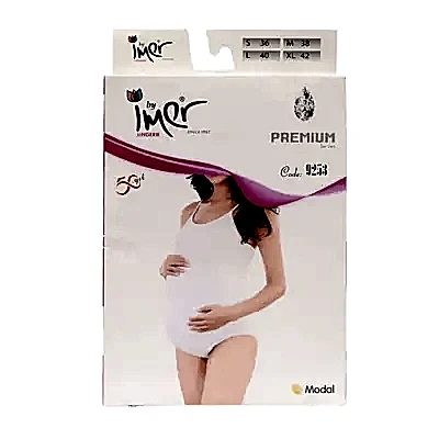 İmer Hamile Çıtçıtlı Body Beyaz 1/S