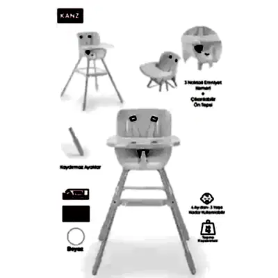 Kanz Tokyo Basic Mama Sandalyesi Beyaz