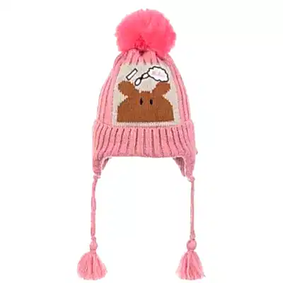 Kitti Kız Bebek Kulaklı Bere 1-4Yaş Pembe