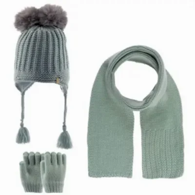 Kitti Unisex Bebek Eldiven Atkı Bere Takım Mint