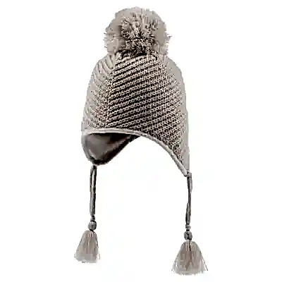 Kitti Unisex Bebek Kulaklı Bere Bej