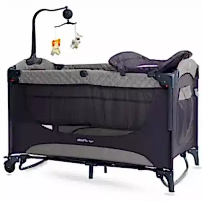 Kraft Oyuncaklı Dönenceli Tiger Anne Yanı Oyun Parkı 70X120 Cm Grey