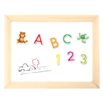 Manyetik Çift Taraflı Tablet Ahşap Yazı Tahtası 62 Parça