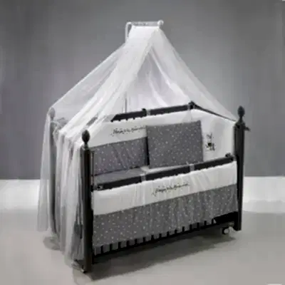 Meltem Kids Kral Beşik 60X120 Cm Gri - Moon Gri