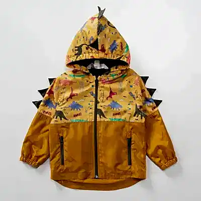 Midimod Erkek Yağmurluk Dinazorlu Hardal