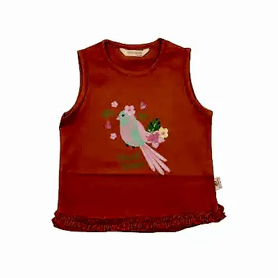 Mini Damla Bebek T-Shirt Kolsuz Tropikal Turuncu