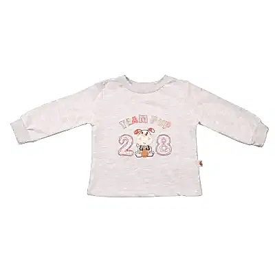 Mini Damla Çocuk Sweatshirt Köpek Gri