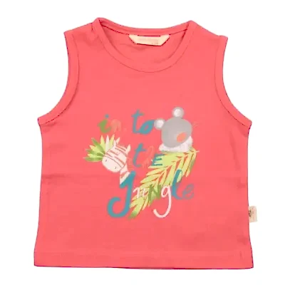 Mini Damla T-Shirt Kolsuz Jungle Nar Çiçeği