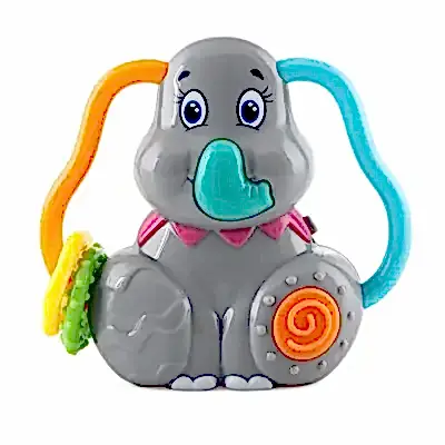 Minik Eller Müzikli Fil - Işıklı Müzikli Diş Kaşıyıcı ve Çıngırak