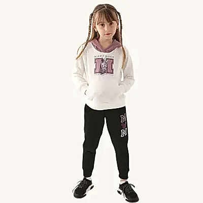 Minnie Mouse Kız Eşofman Takımı Krem