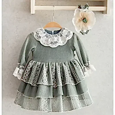 Miomini Elbise Saç Bantlı Triko Yeşil 