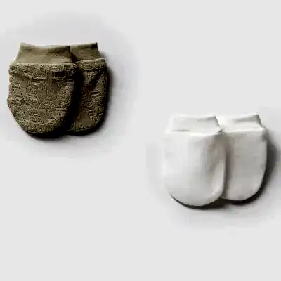 Moi Noi Bebek Yenidoğan Eldiven 2Li Haki Unisex