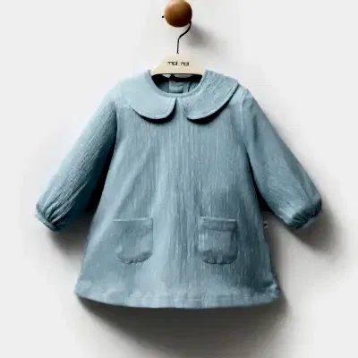 Moi Noi Cepli Bebe Yaka Bebek Elbise Ekru