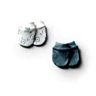 Moi Noi Erkek Bebek Yenidoğan Eldiven 2Li Mavi