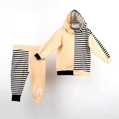 Moi Noi Kız 2li Takım Parçalı Zebra Bej