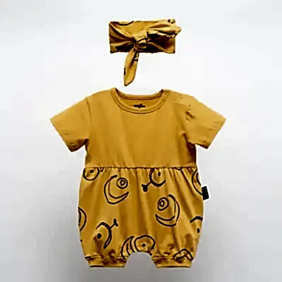 Moi Noi Kız Tulum Bandana Takım Hardal