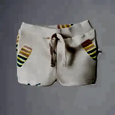 Moi Noi Şort Kız Bebek Mayo Desenli Bej - Ice Cream