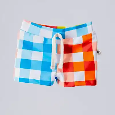 Moi Noi Şort Mayo Desenli Bej- Plaid