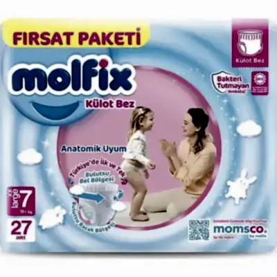 Molfix Külot Bebek Bezi 7 Beden XXL 19+ Kg 27li Fırsat Paketi