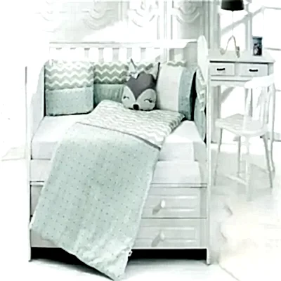 Momishop Fox Park Yatak Uyku Seti Mavi