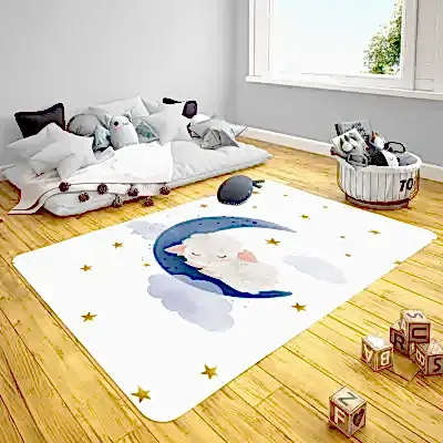 Momys Care Aydaki Rüyalar Kuzu Çocuk Odası Halı 100x160 Cm