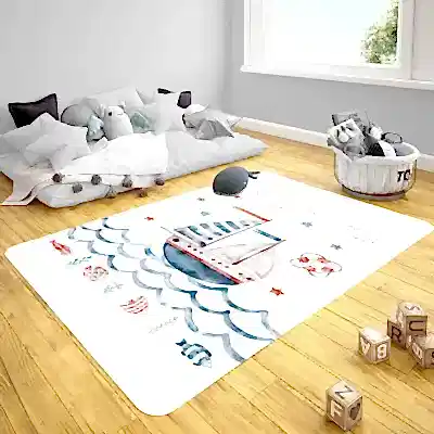 Momys Care Kaptanın Seyir Defteri Çocuk Odası Halı Model 100x160 Cm