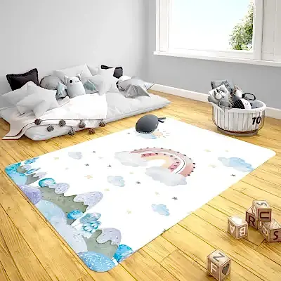 Momys Care Masalsı Gökkuşağı Çocuk Odası Halı 100x160 Cm