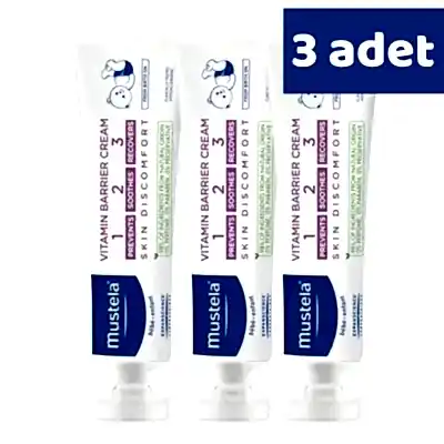 Mustela Vitamin Bariyer 1-2-3 Bebek Pişik Kremi 100 ml x 3 Adet