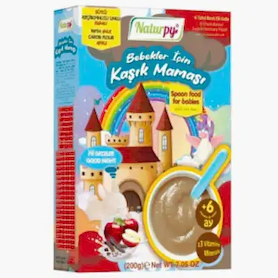 Naturpy 6 Tahıllı Sütlü Keçiboynuzlu ve Elmalı Kaşık Maması 200 gr