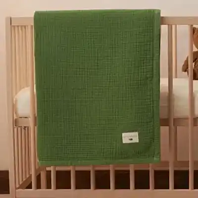 Mixi Baby Migaloo Dört Katlı Çok Amaçlı % 100 Pamuklu Bebek Çocuk Müslin Örtü 90X120 Cm Yeşil