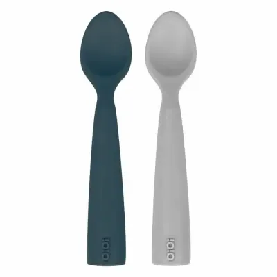 OiOi Nam Nam Mama Kaşığı 2li Deep Blue - Powder Grey