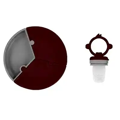 OiOi Puzzle Vakumlu Mama Tabağı, OiOi Püre Meyve Ve Sebze Alıştırıcı Velvet Rose - Powder Grey